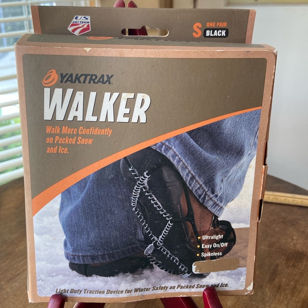 💙New! YakTrax WalkerUnisex Snow and Ice Traction Coils Black Size Small W6.5 M5